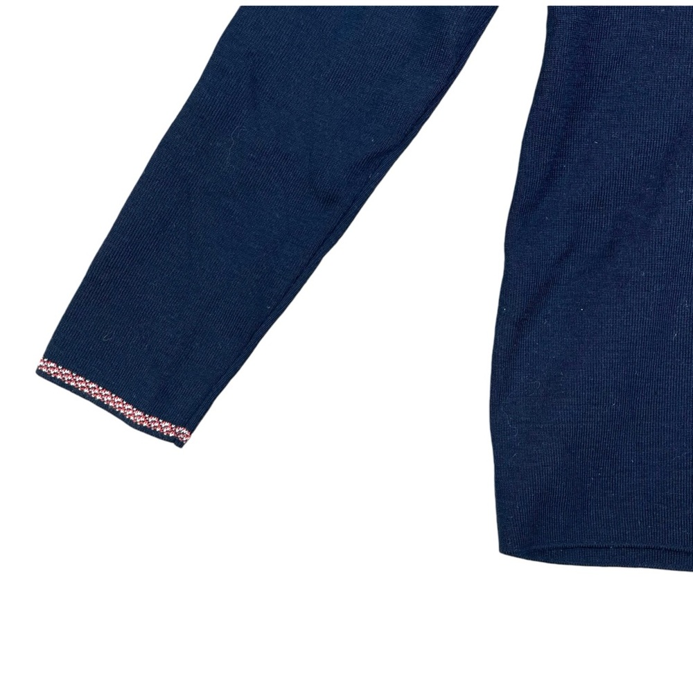 Saint James L' Atelier 100% Wool Color Block Navy Blue Red Women Sweater Size 6 - Picture 7 of 16